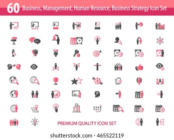 Business management, training, strategy or human resource icon set. EPS 10 vector. Can be used for any project