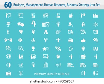 Business management, training, strategy or human resource icon set. EPS 10 vector. Can be used for any project