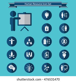 Business management, training, strategy or human resource icon set. EPS 10 vector. Can be used for any project