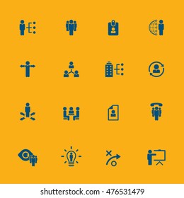Business management, training, strategy or human resource icon set. EPS 10 vector. Can be used for any project