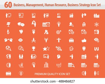 Business management, training, strategy or human resource icon set. EPS 10 vector. Can be used for any project