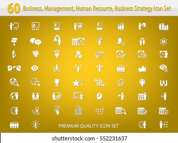 Business management, training, strategy or human resource icon set. EPS 10 vector. Can be used for any project