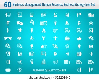 Business management, training, strategy or human resource icon set. EPS 10 vector. Can be used for any project