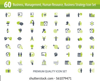 Business management, training, strategy or human resource icon set. EPS 10 vector. Can be used for any project