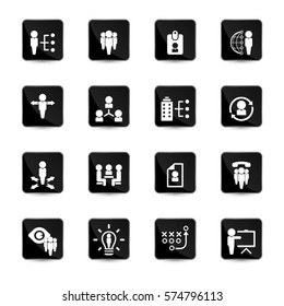Business management, training, strategy or human resource icon set. EPS 10 vector. Can be used for any project