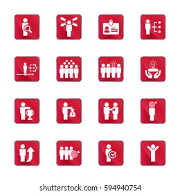 Business management, training, strategy or human resource icon set. EPS 10 vector. Can be used for any project