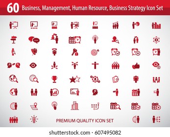 Business management, training, strategy or human resource icon set. EPS 10 vector. Can be used for any project. 