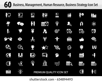 Business management, training, strategy or human resource icon set. EPS 10 vector. Can be used for any project