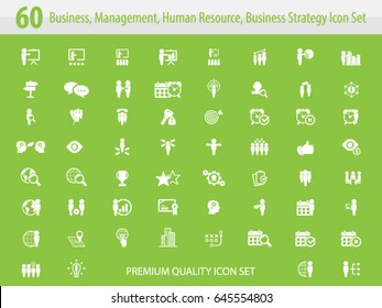 Business management, training, strategy or human resource icon set. EPS 10 vector. Can be used for any project
