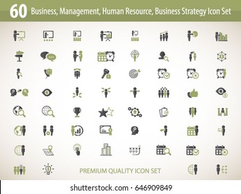 Business management, training, strategy or human resource icon set. EPS 10 vector. Can be used for any project