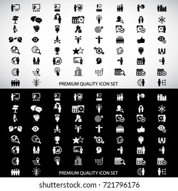 Business management, training, strategy or human resource icon set. EPS 10 vector. Can be used for any project