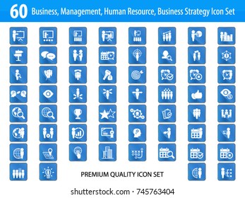 Business management, training, strategy or human resource icon set. EPS 10 vector. Can be used for any project
