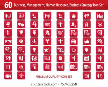 Business management, training, strategy or human resource icon set. EPS 10 vector. Can be used for any project