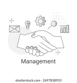 Business Management Vektor Symbol Bearbeitbarer Strich