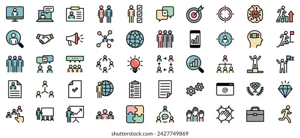 Business management vector icon set