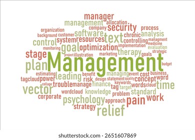 Concepto de Word Cloud – Estrategia, Planificación, Riesgo, Objetivos y Palabras claves de Procesos
