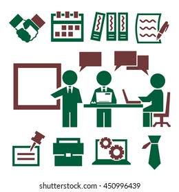 business management, work icons set