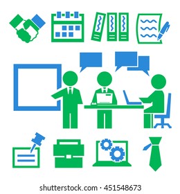 business management, work icons set