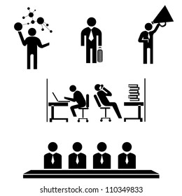 business management, working icon set