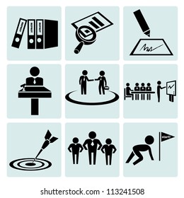 Business Management, Working Icon Set