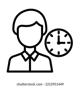 Icono del vector de línea negrita de Business Manager que puede modificar o editar fácilmente

