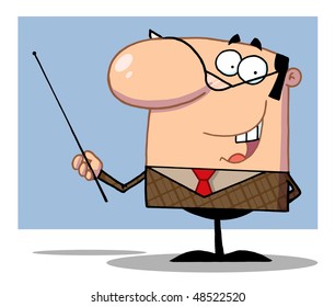 Business Manager Gesturing With A Pointer Stick,background