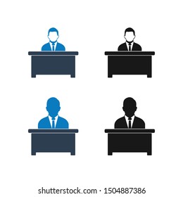 Business Manager Icon Set. Flat Style vector EPS.
