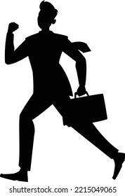 Business manager sihouette vector art and illustration
