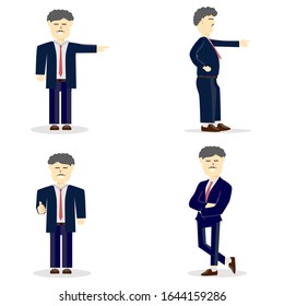 A business manager in various action