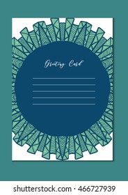 Business mandala card template. Oriental ethnic pattern. Mehndi ornament page for brochure, flyer, greeting, invitation cover. Design layout in boho and islam, arabic and east, indian style. Vector