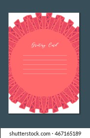 Business mandala card template. Oriental ethnic pattern. Mehndi ornament page for brochure, flyer, greeting, invitation cover. Design layout in boho and islam, arabic and east, indian style. Vector