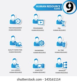 Business man,Human resource blue version icons,vector