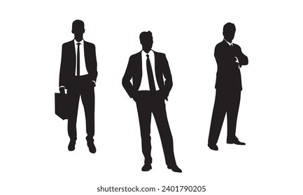 Business mans standing position icon vector