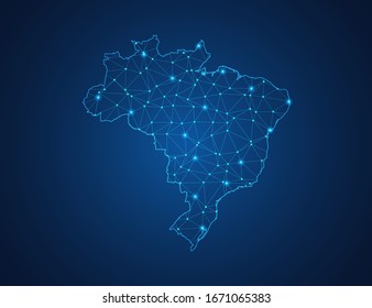 Business map Brazil modern design and polygonal shapes dark blue background  simple vector illustration for web sitedesign  digital technology concept 