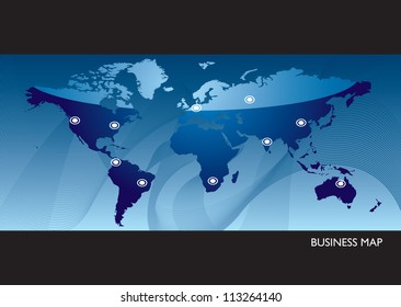 Business map concept showing points of interest