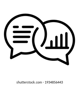 Business market chat icon. Outline business market chat vector icon for web design isolated on white background