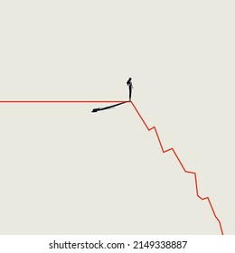 Business market crash vector concept. Symbol of recession, depression, decline. Minimal design eps10 illustration.