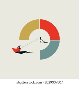 Business market entry strategy vector concept. Symbol of consulting, help, support and analysis. Minimal eps10 illustration.