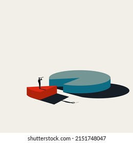 Business market share ambition, vector concept. Symbol of vision, strategy, growth. Minimal design eps10 illustration.