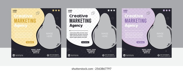 Business marketing agency promotion social media post template