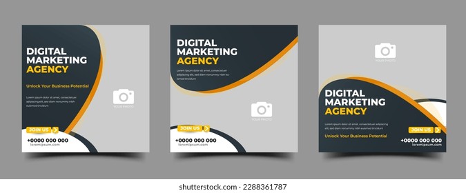 Business marketing agency social media post promotional banner template