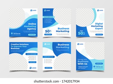 Business marketing banner for flyer and social media post template