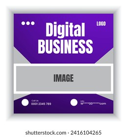 Business marketing company and social media post or banner template