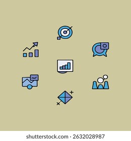 business marketing concepts vector art illustration.