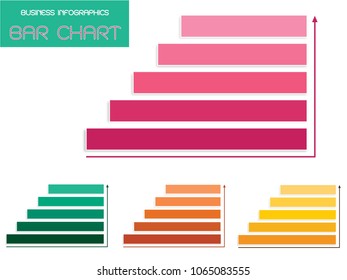 Business and Marketing Concepts, Vector Set of Steps Diagram Infographics Background or Template Diagram in Four Assorted Colors, Pink, Green, Brown and Yellow with Copy Space for Add Content.