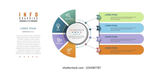 Plantilla de infografía de diagrama de negocio o marketing. ilustración vectorial