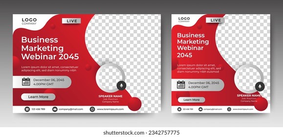 Business Marketing digital class social media cover or banner template. vector
