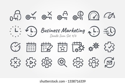 Business Marketing doodle icon set 4