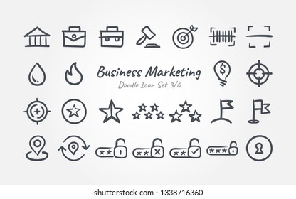Business Marketing doodle icon set 3