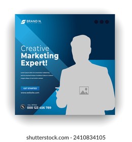 Business marketing expert and social media post or web banner design template